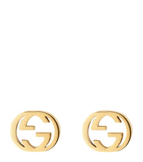 gucci stud earrings gold|Gucci interlocking g stud earrings.